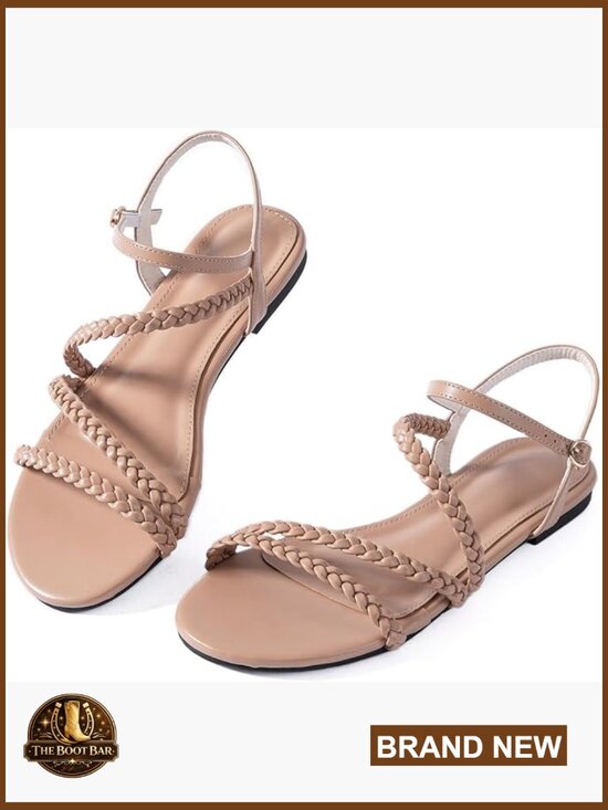 Women Strappy Flat Gladiator Sandals | Padchin Women Strappy Gladiator Flat Sandals Ankle Strap Open Toe Comfortable Casual